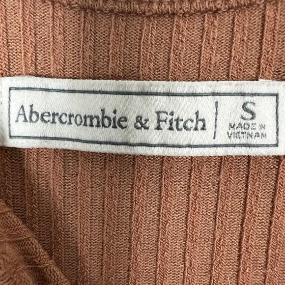 Abercrombie & Fitch Tank Dress Womens S Brown Ribbed Bodycon Minimalist Eathy - Picture 4 of 4